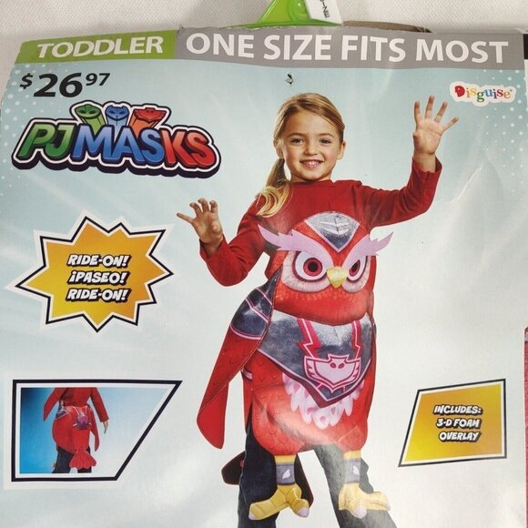 PJ Masks Red Eagle Owl Costume Toddler Girls Boys One Size Fits Most 3D Foam NEW - Picture 4 of 12